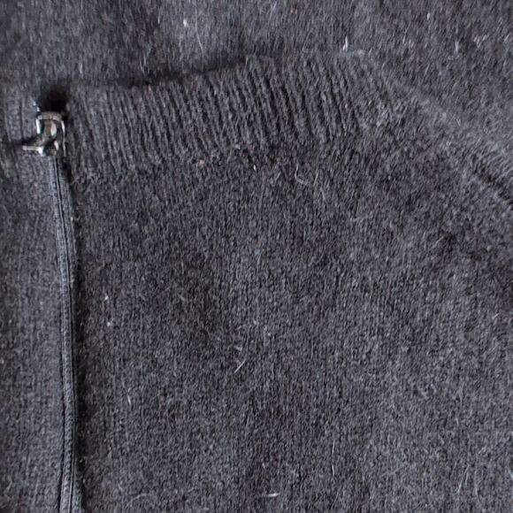 Vintage 60s Cashmere Midi Shift Dress Size M Beaded Crew Neckline Mod Sleeveless - Picture 13 of 14